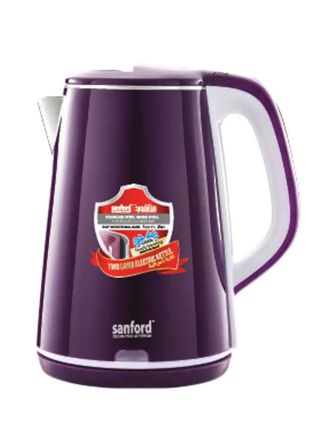 Sanford Electric Kettle 2.2L 1600.0 W SF3363EK - Purple/WhiteKitchen AppliancesHigh quality stainless steel material Rotary 360° cordless base lead for easy use Temperature sensing control and automatic switch-off Dry boiling protector and easy lift hinge
